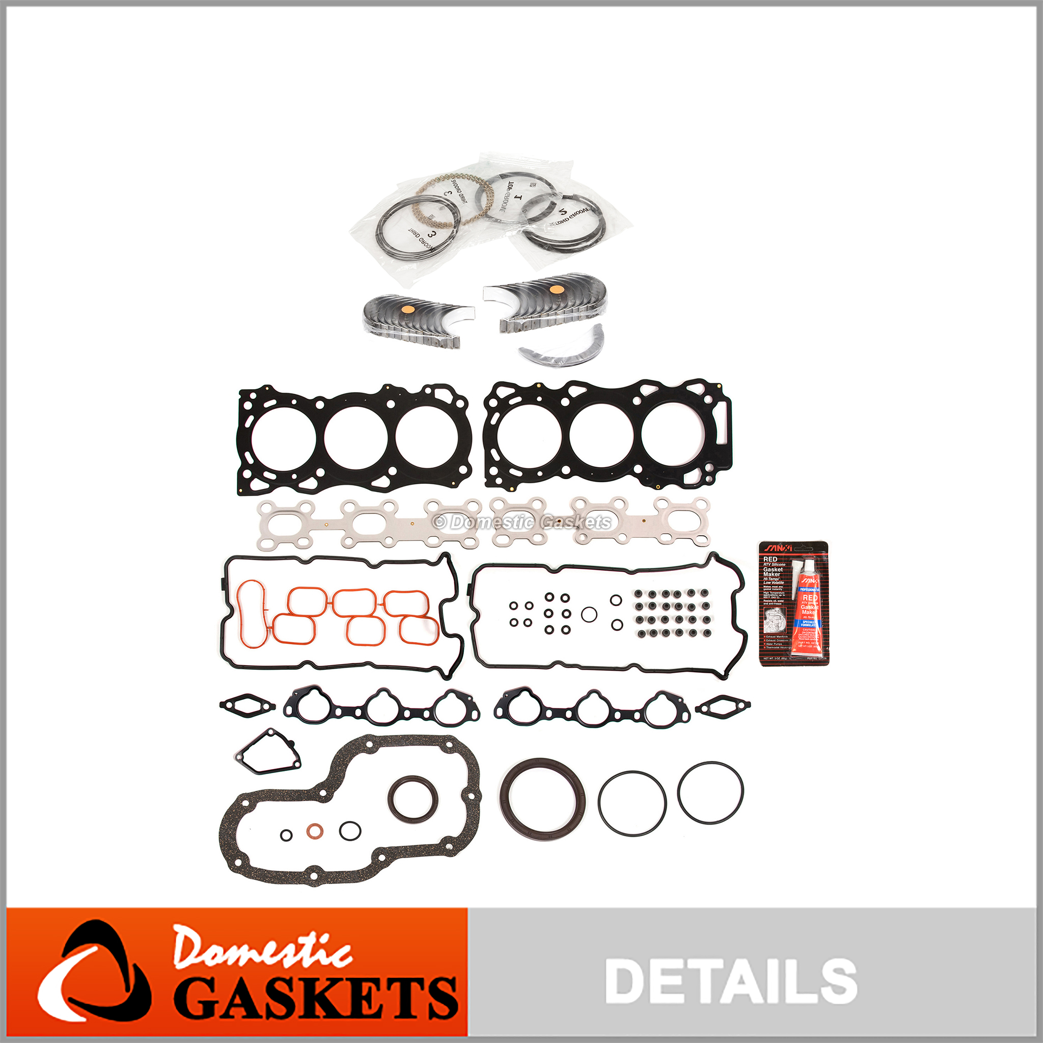 FULL GASKET SET RINGS BEARINGS Fits 96-04 NISSAN 3.3L VG33E PATHFINDER QUEST