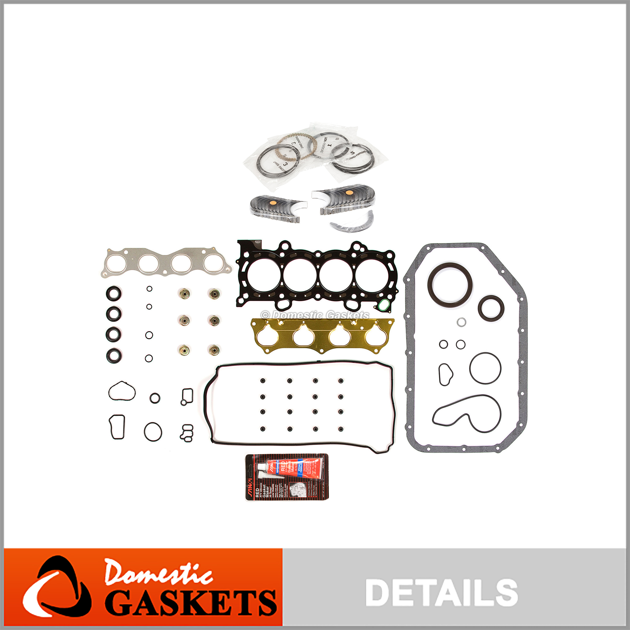 Full Gasket Set Pistons Bearings Fit 02-06 Jeep Wrangler 2.4