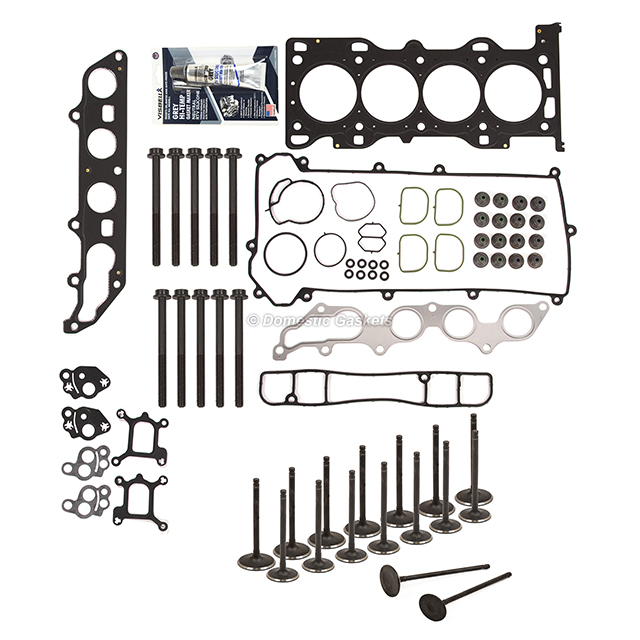 HS26250PT-2, ES72207, 9S4Z-6507-C, 9S4Z-6505-A, 9S4Z6507C, 9S4Z6505A, IV432, EV432 Head Gasket Set Intake Exhaust Valves Fits 03-04/04/2004 Ford Focus 2.3L DOHC