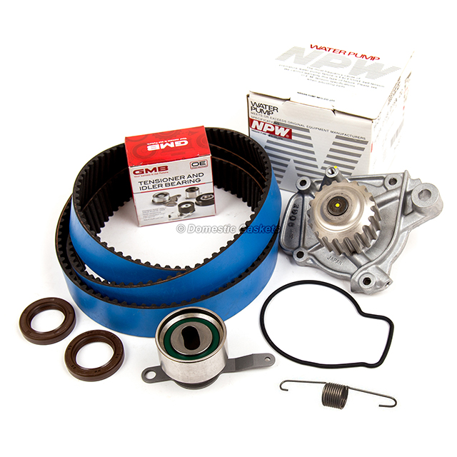 14400-P28-004, 14520-P2A-305, 19200-P08-004 Timing Belt Kit NPW Water Pump for 92-95 Honda Civic 1.6L D16Z6 VTEC