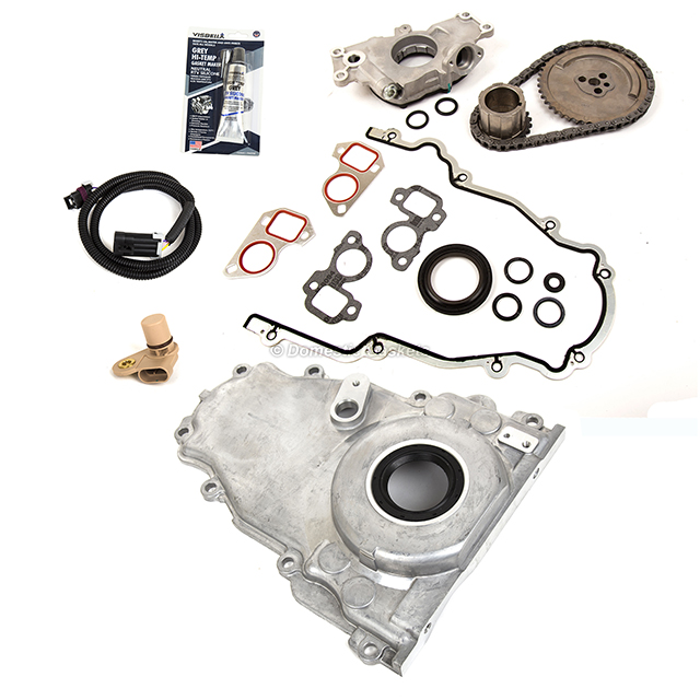 12646386, 12552953, 12576407, 12556582, 12678151, TS33210, TCS45993 Timing Chain Kit Cover Gasket Sensor Oil Pump Fit 97-04 GM Chevrolet 4.8 5.3 6.0